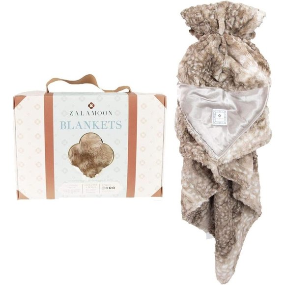 ZALAMOON Other - ZALAMOON Plush Strollet Blanket with Satin Trim